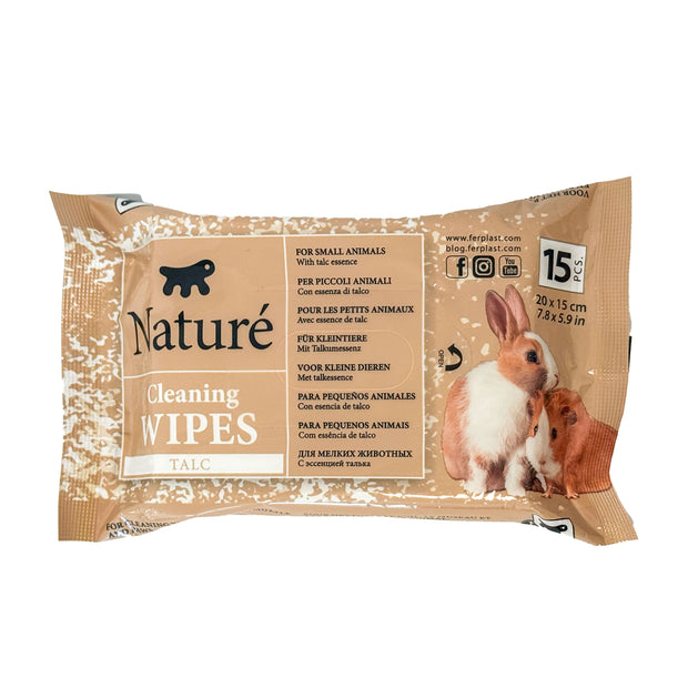 TALKUM-TÜCHER FÜR KLEINTIERE NATURÉ  (X15)