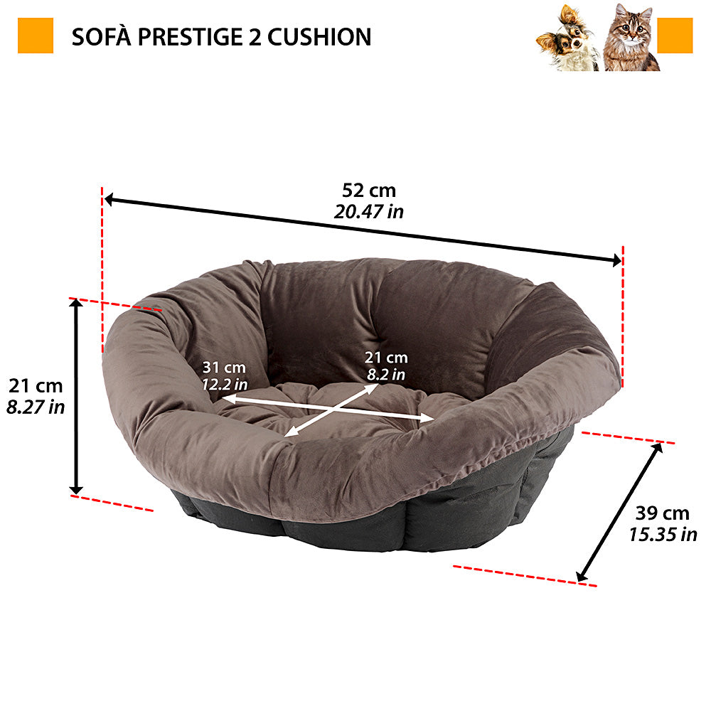 Ferplast Sofa Prestige 6 Cat and Dog Bed, Synthetic Fabric, 73 x