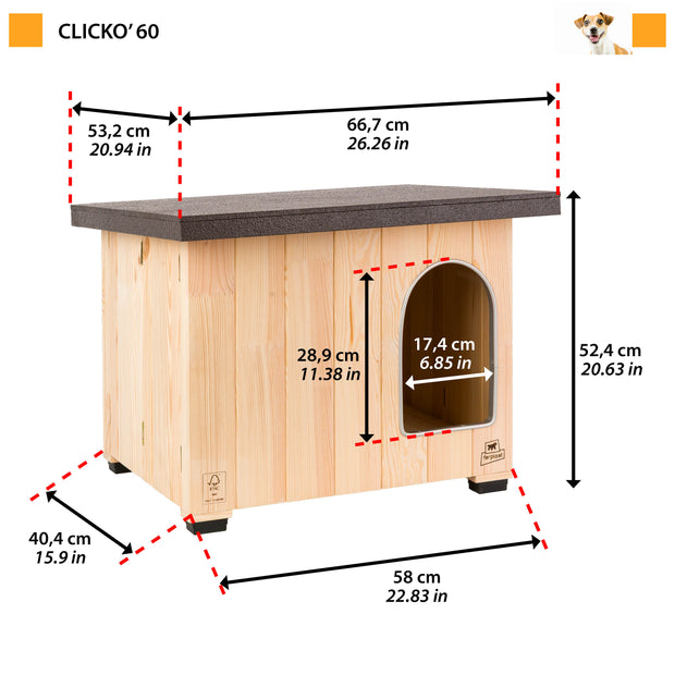 CLICKO Holzhundehütte