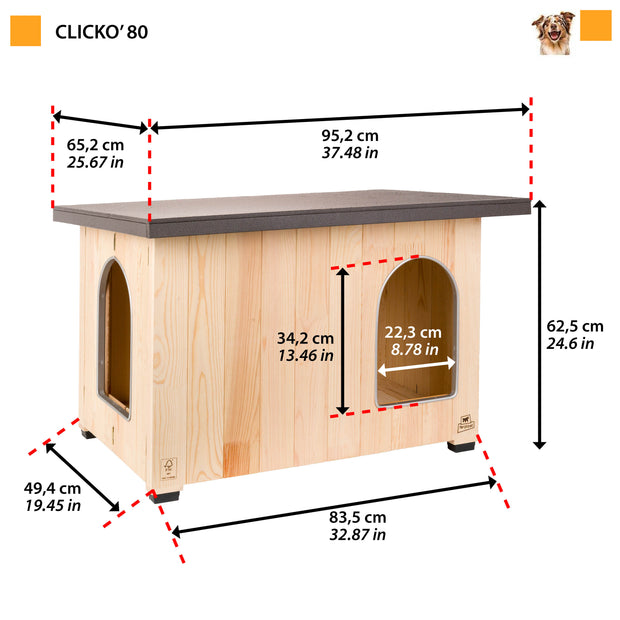 CLICKO Holzhundehütte