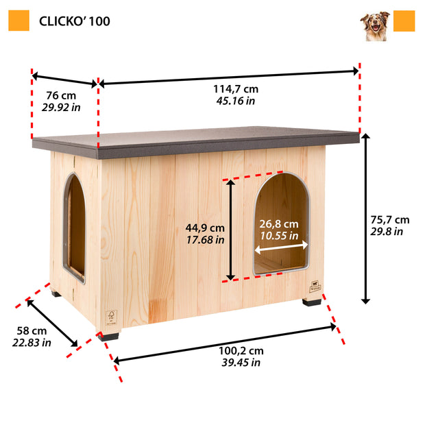 CLICKO Holzhundehütte
