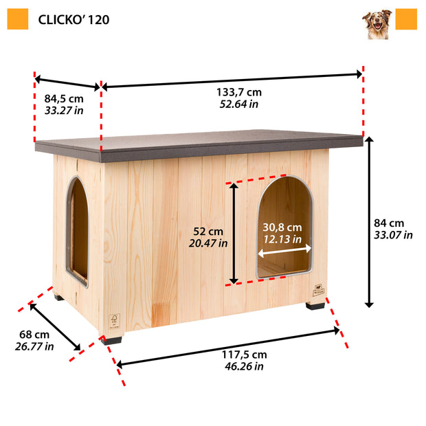 CLICKO Holzhundehütte
