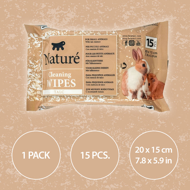 TALKUM-TÜCHER FÜR KLEINTIERE NATURÉ  (X15)