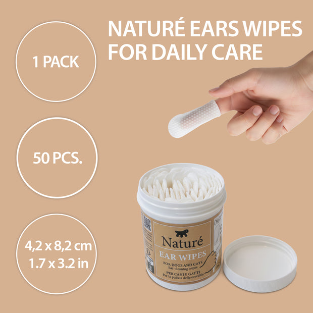 EINWEG-FINGERHÜTE ZUR OHRENREINIGUNG VON HUNDEN UND KATZEN (50 Stück) – NATURÉ