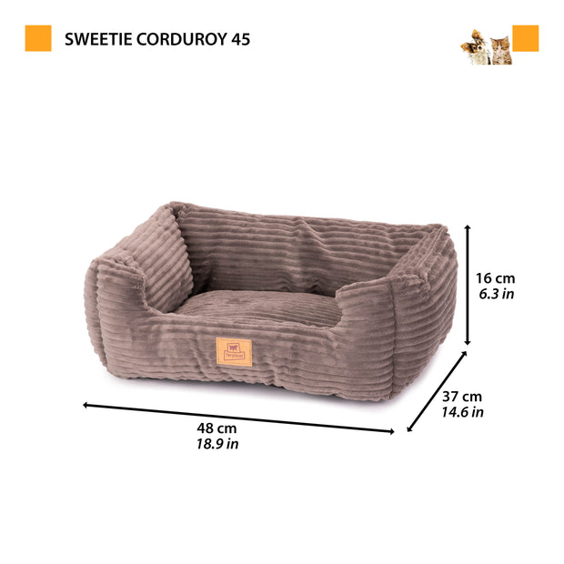 SWEETIE CORDUROY Weiches Bett für Hunde und Katzen