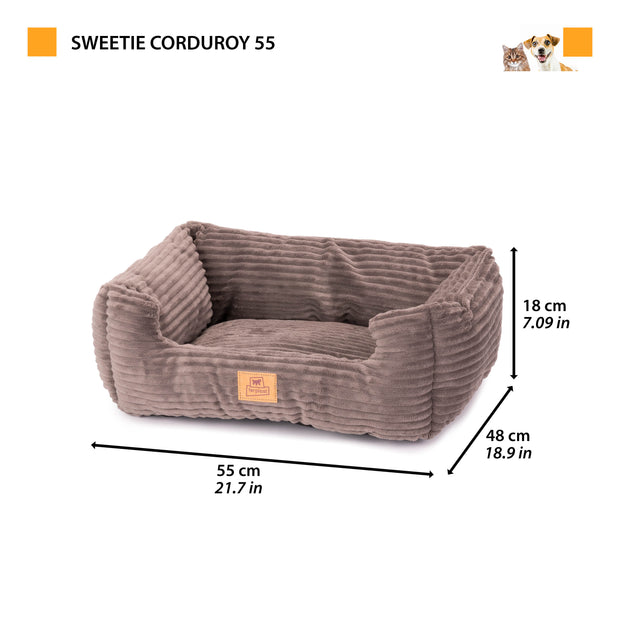 SWEETIE CORDUROY Weiches Bett für Hunde und Katzen