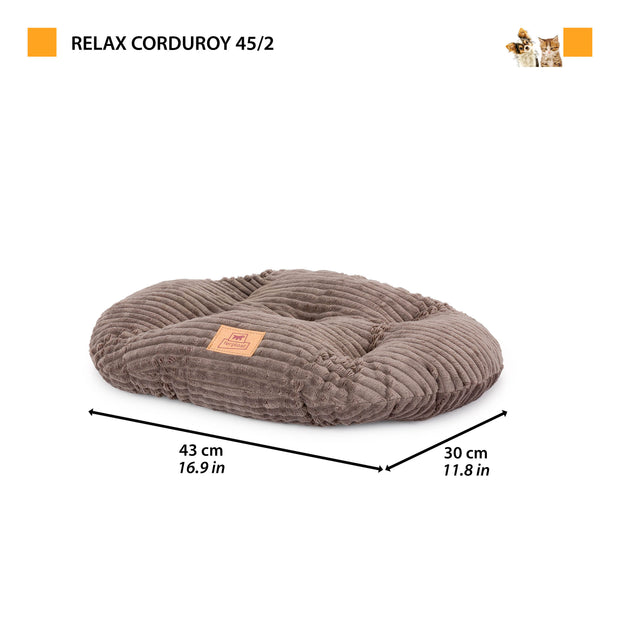 RELAX CORDUROY Ovales Kissen für Hunde und Katzen