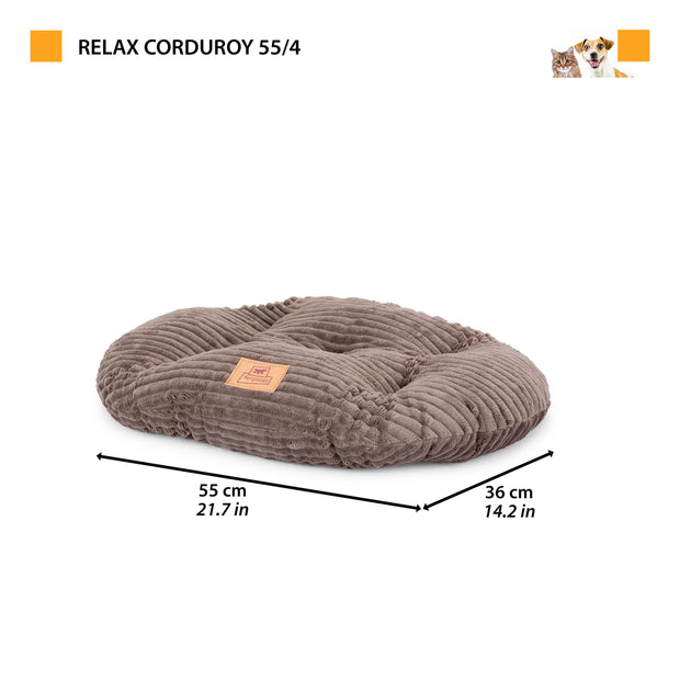 RELAX CORDUROY Ovales Kissen für Hunde und Katzen