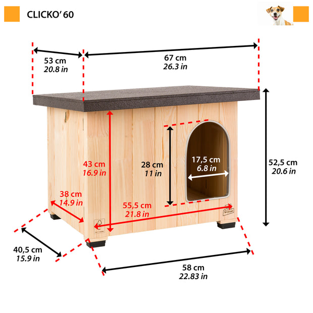 CLICKO Holzhundehütte