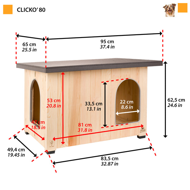 CLICKO Holzhundehütte