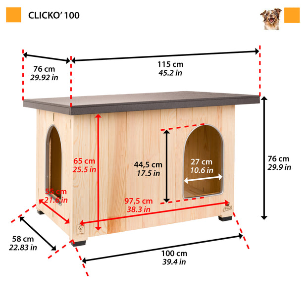CLICKO Holzhundehütte