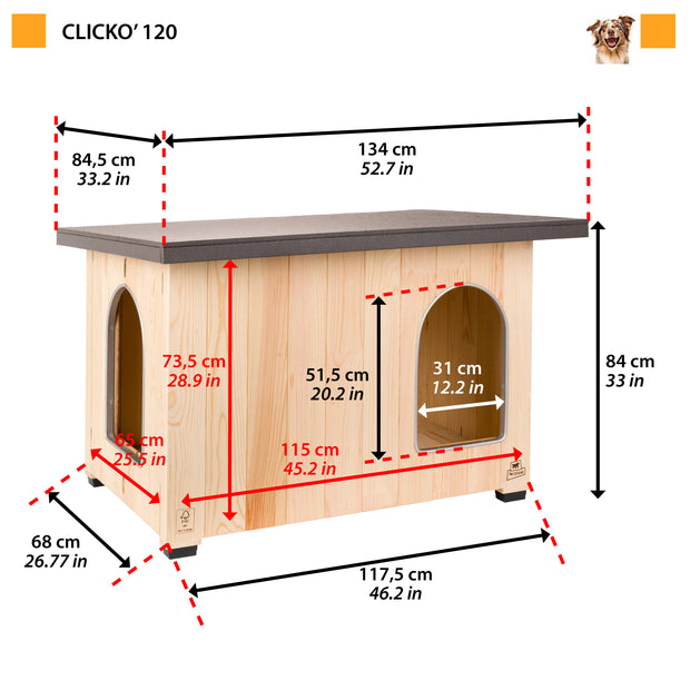 CLICKO Holzhundehütte