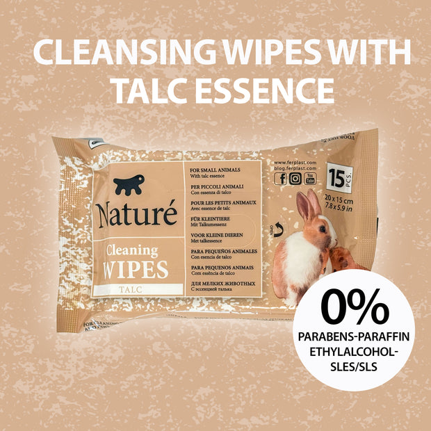 TALKUM-TÜCHER FÜR KLEINTIERE NATURÉ  (X15)