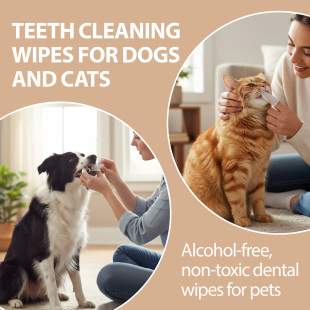 DENTALE FINGERPADS ZUR EINMALIGEN VERWENDUNG NATURÉ – FÜR HUNDE UND KATZEN (50 Stück)