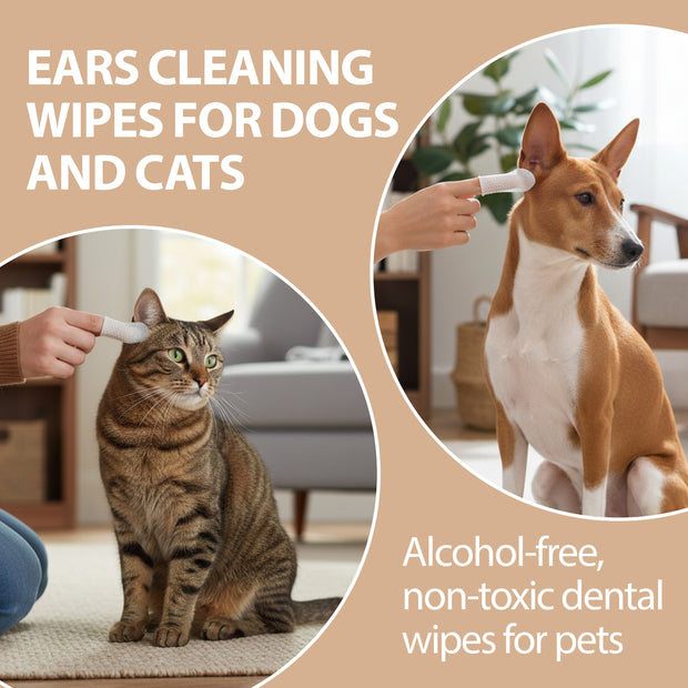 EINWEG-FINGERHÜTE ZUR OHRENREINIGUNG VON HUNDEN UND KATZEN (50 Stück) – NATURÉ