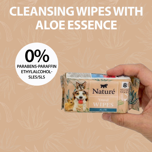TASCHENWISCHTÜCHER NATURÈ TRAVEL WIPES (8 Stück)