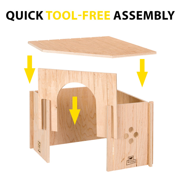 SIN CORNER Eckhaus aus Holz für Kleintiere