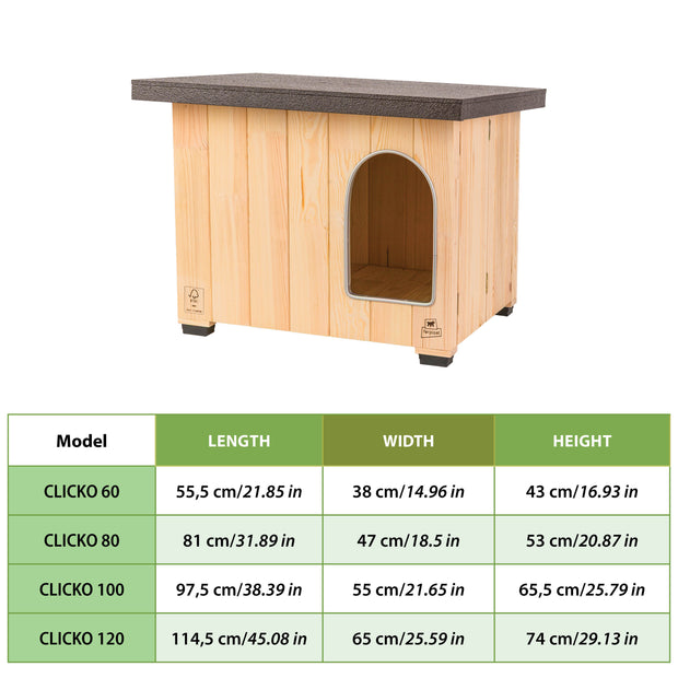 CLICKO Holzhundehütte